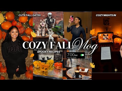 🍂 FALL VLOG: Cozy dates, spooky recipes, Workouts, shopping, ipad games + more