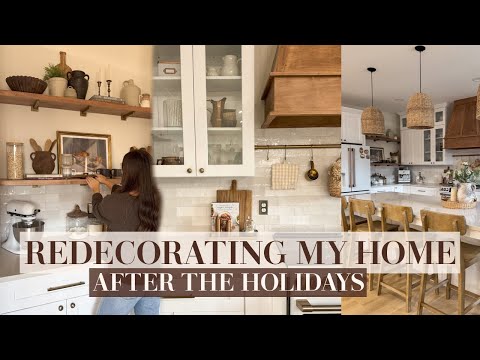 REDECORATING AFTER THE HOLIDAYS | KITCHEN DECORATE WITH ME | HOME REFRESH SERIES