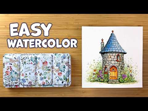 Easy Watercolour Tower Cottage | Step‑by‑Step Beginner Tutorial
