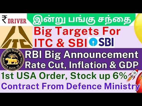 ITC target price | Defence contracts | RBI Repo rate cut RBI interest Rate GDP Inflation Tamil news