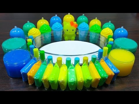 Coloring clay ! Mixing store-bought slime with glossy slime ! Enjoy slime videos !!!