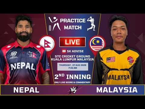 NEPAL VS MALAYSIA 2ND INNING LIVE SCORE &amp; COMMETARY | PRACTICE MATCH  | NEPAL BOWLING LAST 30 OVER