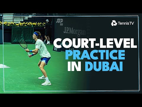 Rublev, Murray, Hurkacz & More Court-Level Tennis Practice In Dubai!