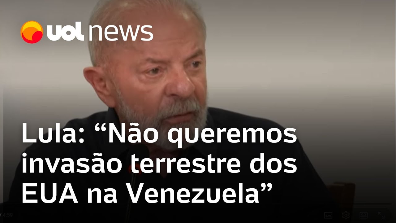 Lula diz que não quer invasão terrestre dos EUA na Venezuela: ‘Resolvemos com diálogo’