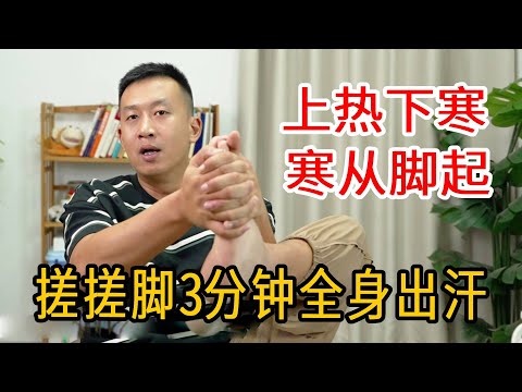 上热下寒中焦不通？搓搓脚3分钟，全身出汗气血畅通【人体百科David伟】