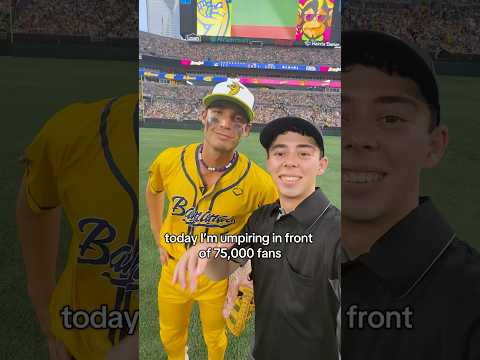 Come with me to umpire in front of 75,000 fans 🔥 #mlb