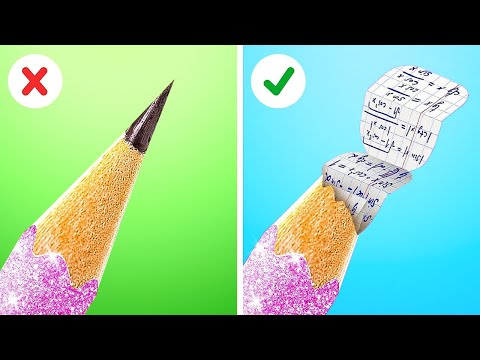 أفكار إبداعية مدرسية وأجهزة رائجة || أفكار إبداعية يجب تجربتها في المدرسة! حرف للطلاب الأذكياء