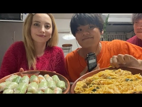 【ASMR】ヨーロッパ美女の手作り料理を食べる【咀嚼音/雑談】