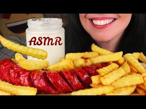 ASMR: JUICY COUNTRY SAUSAGE WITH CRINKLE CUT FRIES | No Talking Mukbang - 먹방 | Soft Crunching Sounds