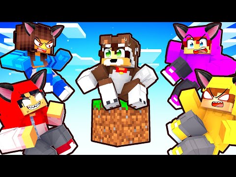 UM CACHORRO em apenas UM BLOCO de GATOS no Minecraft