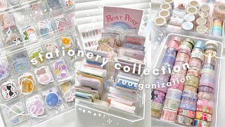 🌷 reorganizing my stationery + stationery collection tour | stickers, washi tapes, memos + asmr
