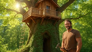 I Spent 200 Days Building a Hidden Treehouse in a Massive Tree