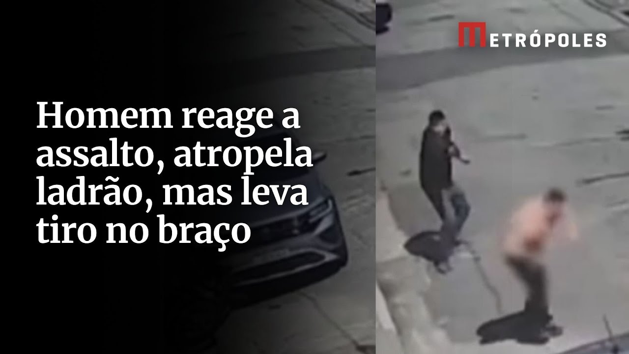 Homem reage a assalto atropela ladrão mas leva tiro no braço