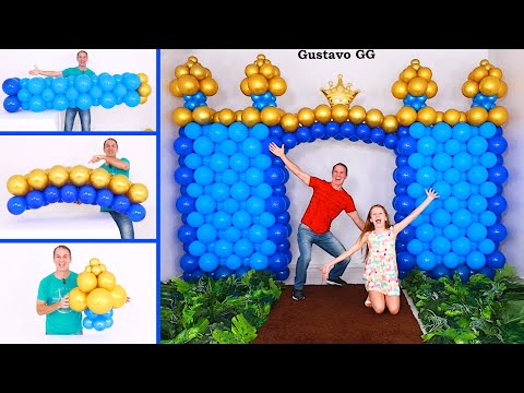 CASTILLO DE GLOBOS 🏰 decoración con globos ✨ como hacer un arco de globos ✨  Gustavo gg