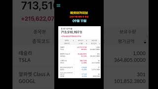 9월 둘째 주 에셋아카이브 계좌 현황 #미국주식 #투자 #AI #TSLA #GOOGL #SPYM #SPCX #QQQI