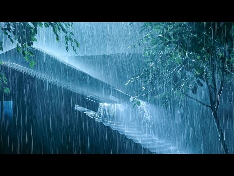 Deep Sleep Instantly in Minutes with Heavy Pouring Rain & Strong Thunder Sounds on Tin Roof at Night