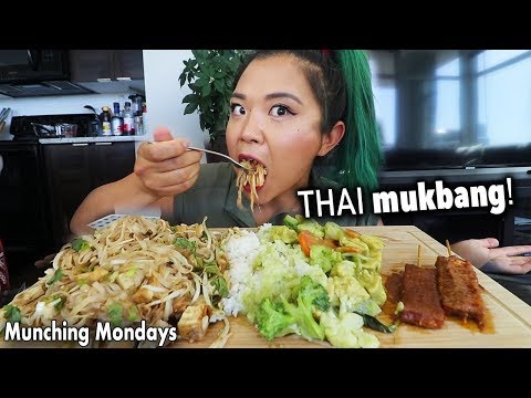 THAI FOOD MUKBANG (VEGAN) // Munching Mondays Ep.30