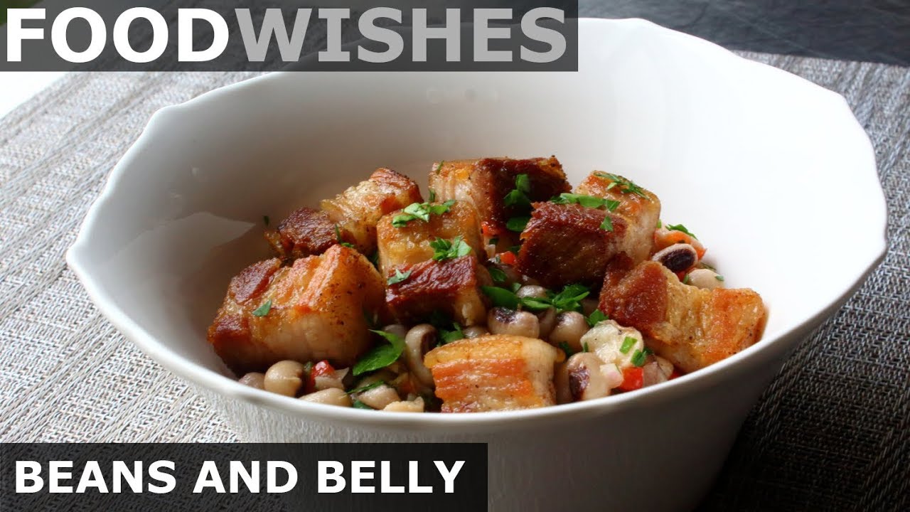 Beans and Belly - Roast Pork Belly on Black-Eyed Peas Salad