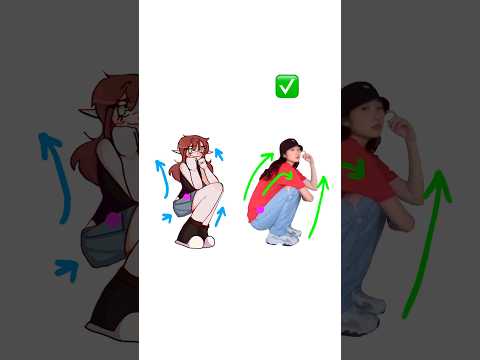 REDISEÑO 🧚‍♀️ Cómo dibujar personas sentadas (sentadilla asiática)