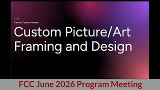 Megan Coleman - "Framing and presenting your work"