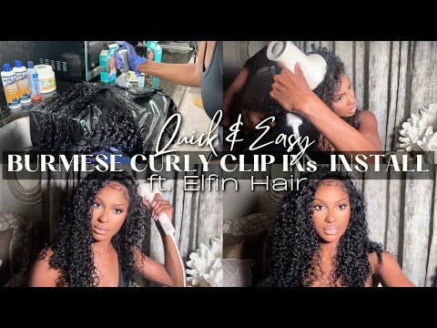 Burmese Clip Ins on my 4c Hair??? LETS TRY IT ft. Elfin Hair