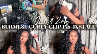 Burmese Clip Ins on my 4c Hair??? LETS TRY IT ft. Elfin Hair
