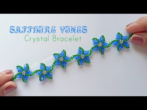 Sapphire Vines, Crystal Bracelet, Jewellery making Tutorial Diy 