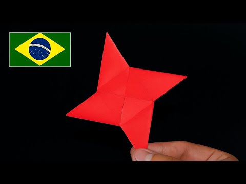 Origami: Shuriken do Naruto / Estrela ninja de papel - Instruções em português PT BR