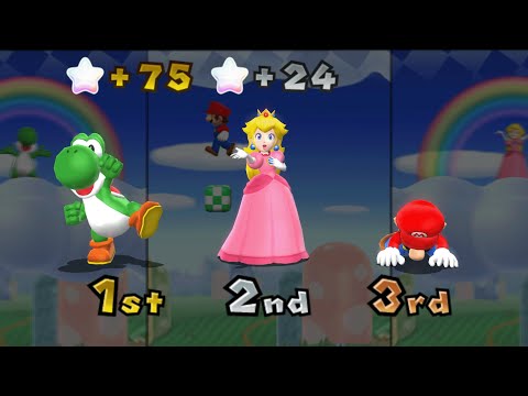 Mario Party 9 - Yoshi vs Mario vs Peach - Blooper Beach (Master Difficulty)