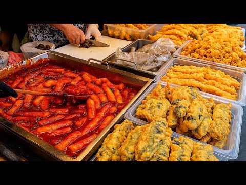 놀라운 현장! 한국 사람 입맛을 사로잡은 길거리 음식 TOP18 몰아보기 떡볶이, 치킨, 만두, 곱창, 피자 / Top18 Popular Street Foods in Korea