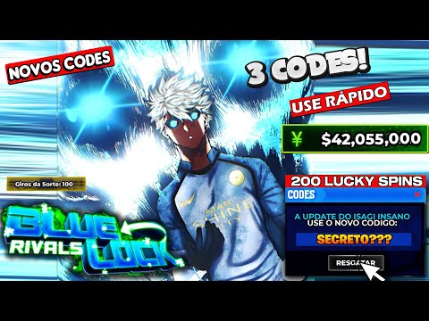SAIU!! 3 NOVOS CÓDIGO NO BLUE LOCK RIVALS +TODOS CODIGOS DO BLUE LOCK RIVALS