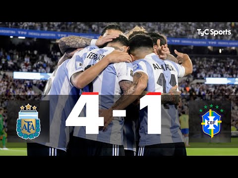 Argentina 4-1 Brasil | ARGENTINA CLASIFICÓ AL MUNDIAL 2026 | Eliminatorias Sudamericanas | Fecha 14