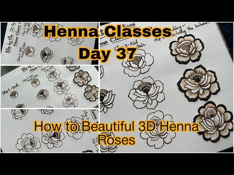 Henna Class day 37 | How to make Beautiful 3D Flowers / Roses | Learn with @ThouseensHennaClasses