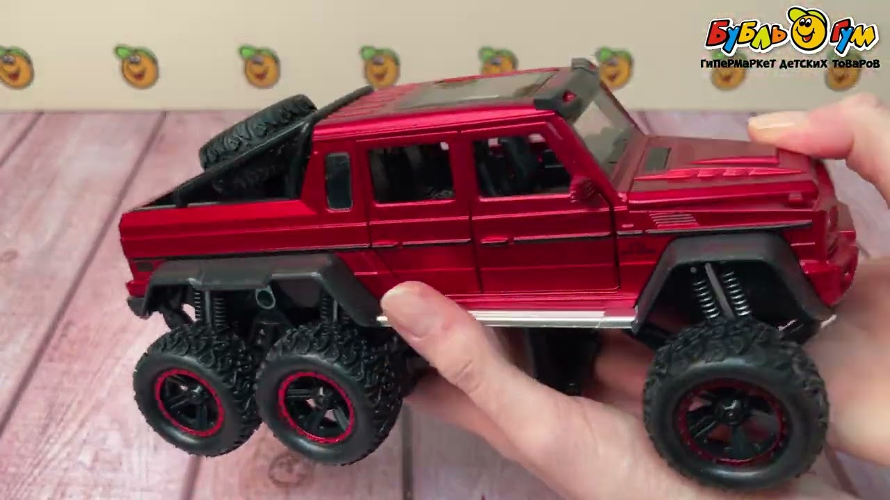 Модель авто Lanson Toys Mercedes-Benz G-класс AMG 6x6 1:24 24см с 6лет - видео