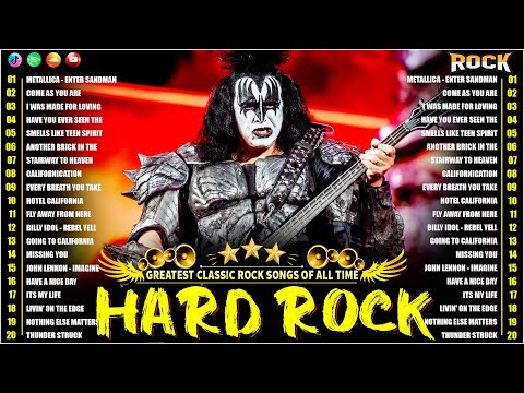 Best Hard Rock Songs 80s 90s 🎸 Metallica, Nirvana, Bon Jovi, ACDC, GNR, Evanescence, Billy Idol