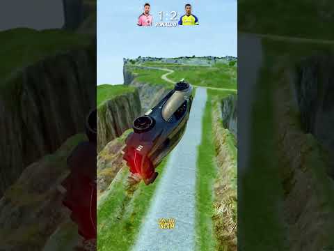 El desafío de Cristiano Ronaldo y Lionel Messi #ronaldo #messi #beamng #beamngdrive