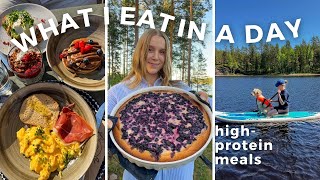 What I Eat in a Day *Realistic | High-protein Meals | Summer in Finland☀️