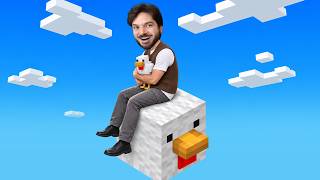 SOBREVIVENDO NO MINECRAFT APENAS COM UM BLOCO DE... GALINHA???