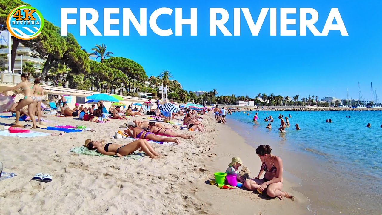 Beach Walk Saint Tropez – Cannes 4K 💛 Full Walking Tour September French Riviera 2023🧡