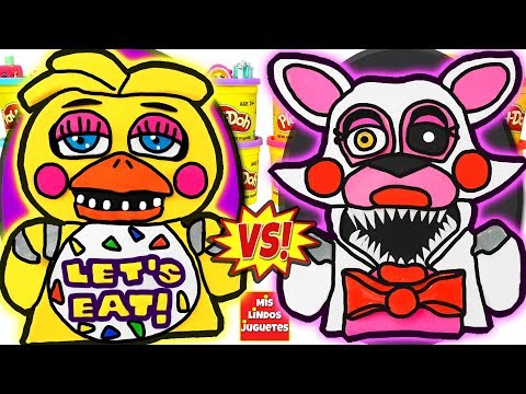 Huevos Sorpresa Gigantes de Five Nights At Freddy's Chica VS Mangle de Plastilina Play Doh en Españo