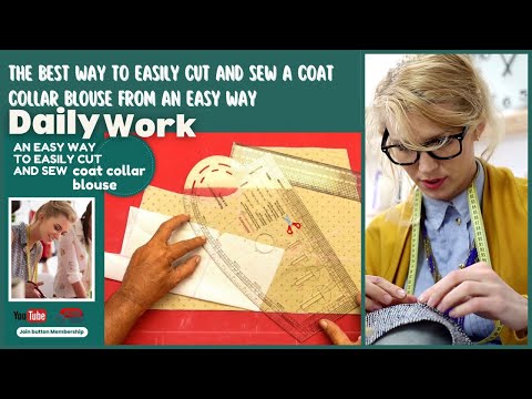 The best way to easily cut and sew a coat collar blouse from an easy way 📌#appearancedesignstudio