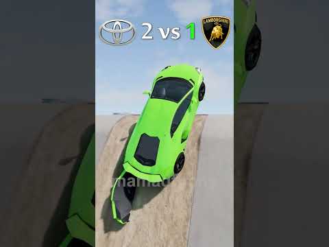 Toyota Supra VS Lamborghini test in off-road crash brake#shorts #beamngdrive #supra #lamborghini#car