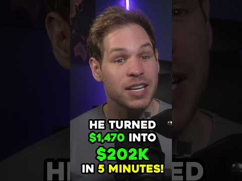 Crypto Trader turned $1,470 into $202,000 in 5min! #shorts