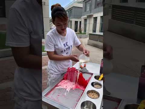 Ice Cream Rolls N1| ice cream | ice cream on Street-رول آيس ك#MyYouTubeRecipe#Shorts