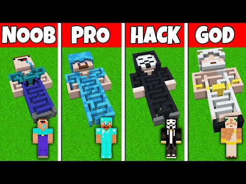 Minecraft Battle: NOOB vs PRO vs HACKER vs GOD! Skin Statue Maze BUILD BATTLE CHALLENGE in Minecraft