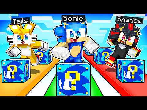 Carrera de LUCKY BLOCKS de SONIC en Minecraft! 😱💥