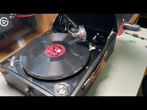 Click to view video Columbia Grafonola Viva-Tonal No 202, 78 speed record player