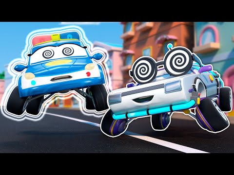 Oh non ! Le savant fou hypnotise la voiture de police ! | La folle aventure des enfants