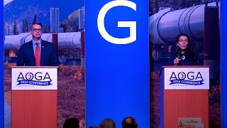 U.S. Rep. Mary Peltola and Nick Begich debate at the Alaska Oil and Gas Association candidate forum
