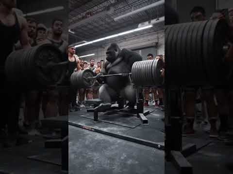 Gorilla Bench Press 500 kg 😨| Real or Ai #sora2 #ai #gorilla #aishorts #sorashorts #deadlift